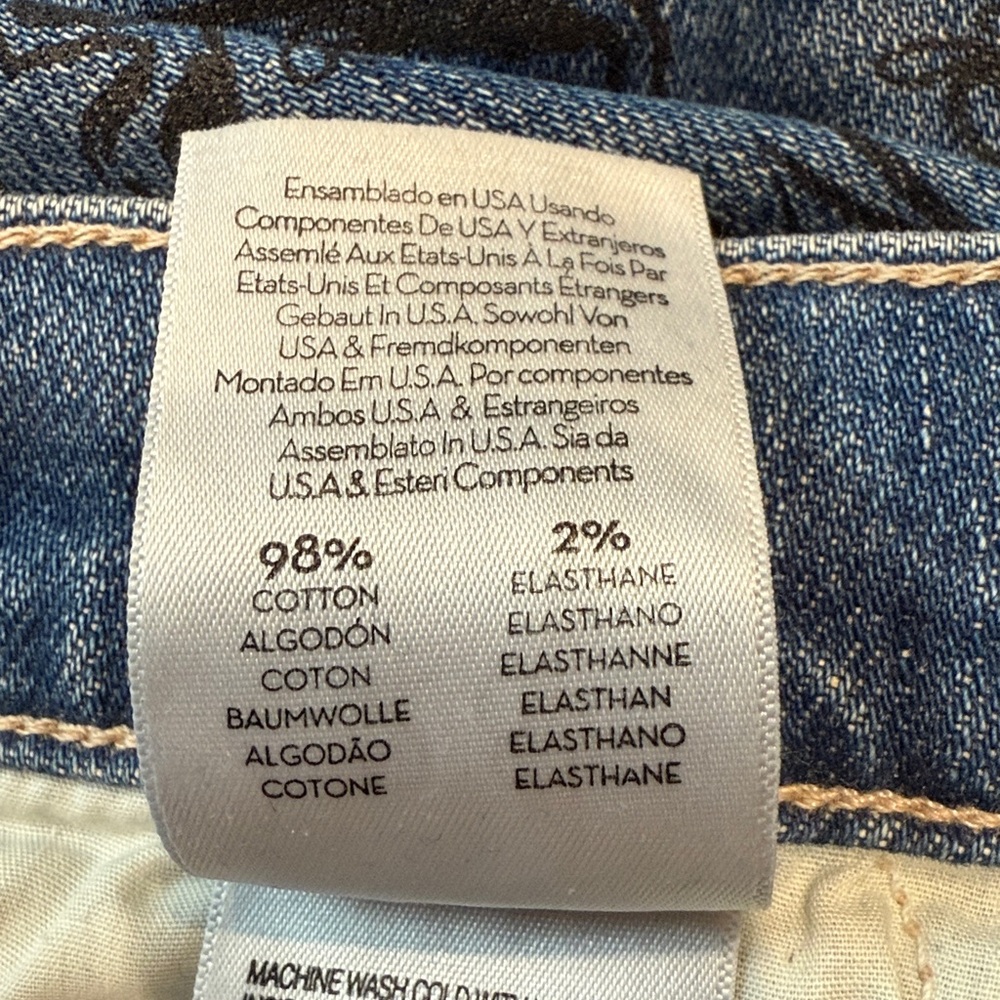 MOTHER Blue Jeans with Black Graphic Print - Picture 7 of 9